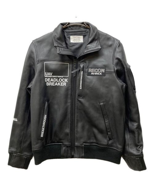 AVIREX FLYER'S（アヴィレックス）AVIREX FLYER'S (アヴィレックス) RECON レザージャケット ブラック サイズ:SIZE XLの古着・服飾アイテム