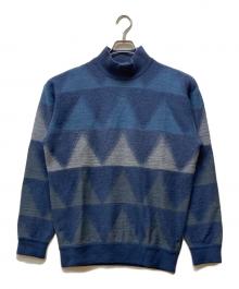 ISSEY MIYAKE（イッセイミヤケ）の古着「80sハイネックニット」｜ブルー