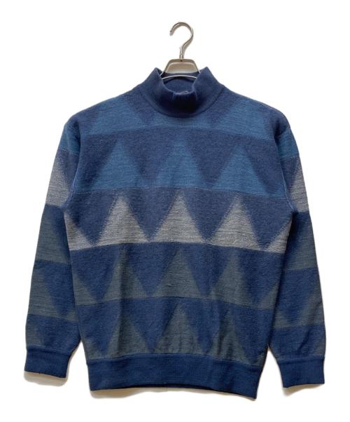 ISSEY MIYAKE（イッセイミヤケ）ISSEY MIYAKE (イッセイミヤケ) 80sハイネックニット ブルー サイズ:Fの古着・服飾アイテム