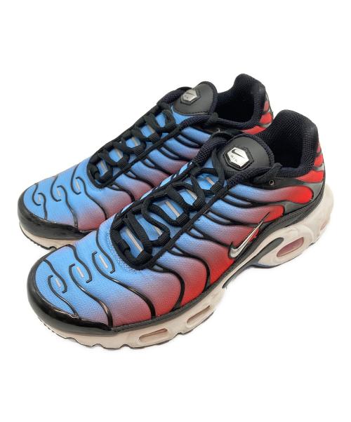 NIKE（ナイキ）NIKE (ナイキ) W AIR MAX PLUS BLACK/METALLIC SILVER-UNIVERSITY BLUE レッド×ブルー サイズ:23.5の古着・服飾アイテム