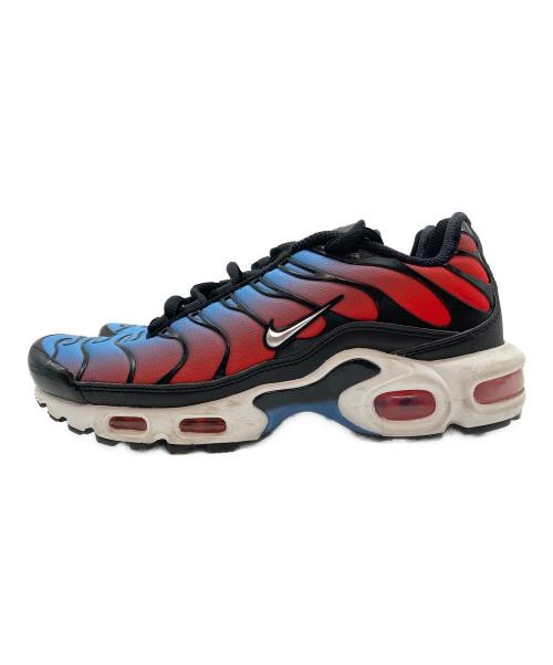 NIKE（ナイキ）NIKE (ナイキ) W AIR MAX PLUS BLACK/METALLIC SILVER-UNIVERSITY BLUE レッド×ブルー サイズ:23.5の古着・服飾アイテム