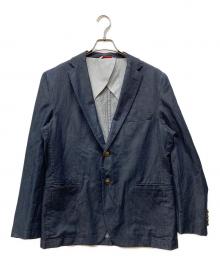 BROOKS BROTHERS Red Fleece（ブルックスブラザーズレッドフリース）の古着「リネンブレンド 金ボタン デニムブレザー」｜インディゴ