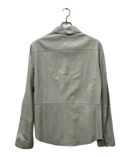 GIORGIO ARMANI（ジョルジョアルマーニ）GIORGIO ARMANI (ジョルジョアルマーニ) ラムレザーシャツジャケット グレー サイズ:SIZE 50の古着・服飾アイテム