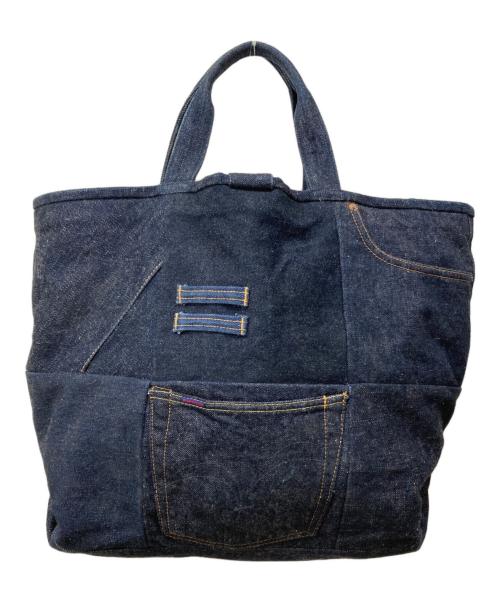 SAMURAI JEANS（サムライジーンズ）SAMURAI JEANS (サムライジーンズ) デニム切替 トートバッグ ブルーの古着・服飾アイテム
