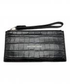 BALENCIAGAバレンシアガ）の古着「Cash Zipped Pouch Leather」｜ブラック