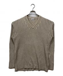 C.P COMPANY（シーピーカンパニー）の古着「オールドコットンリネンVネックニット」｜ベージュ