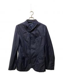 GIORGIO ARMANI（ジョルジョアルマーニ）の古着「シルクリネンブレンド ショールカラージャケット」｜ネイビー