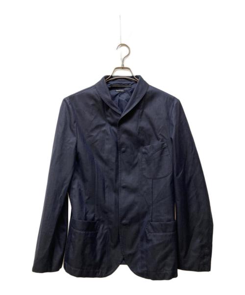 GIORGIO ARMANI（ジョルジョアルマーニ）GIORGIO ARMANI (ジョルジョアルマーニ) シルクリネンブレンド ショールカラージャケット ネイビー サイズ:SIZE 50の古着・服飾アイテム