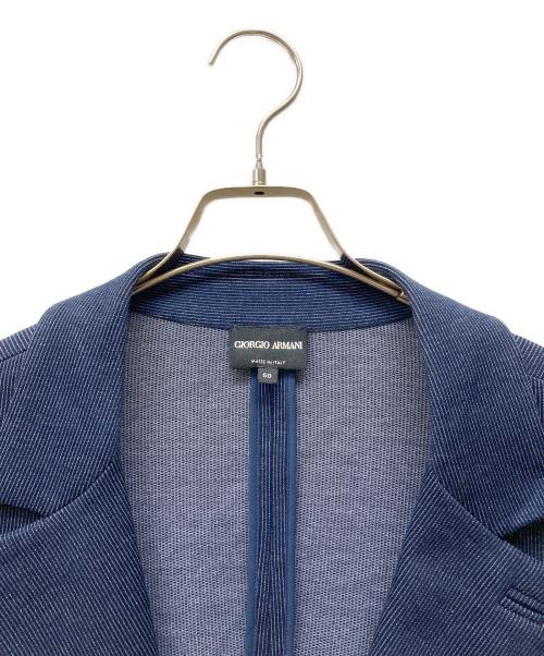 GIORGIO ARMANI（ジョルジョアルマーニ）GIORGIO ARMANI (ジョルジョアルマーニ) コットンニット テーラードジャケット ネイビー サイズ:SIZE 50の古着・服飾アイテム
