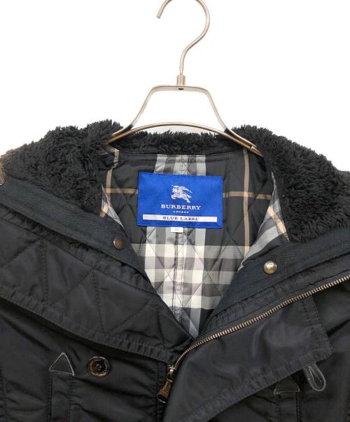 BURBERRY BLACK LABEL（バーバリーブラックレーベル）BURBERRY BLACK LABEL (バーバリーブラックレーベル) ラクーンファー フーデッドジャケット ブラック サイズ:38の古着・服飾アイテム