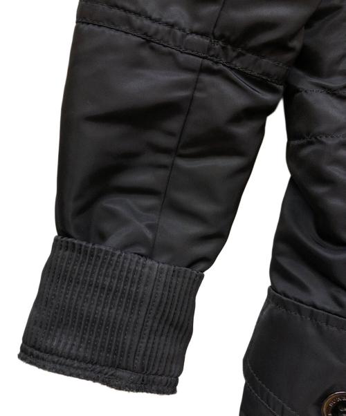 BURBERRY BLACK LABEL（バーバリーブラックレーベル）BURBERRY BLACK LABEL (バーバリーブラックレーベル) ラクーンファー フーデッドジャケット ブラック サイズ:38の古着・服飾アイテム