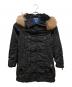 BURBERRY BLACK LABEL（バーバリーブラックレーベル）の古着「ラクーンファー フーデッドジャケット」｜ブラック
