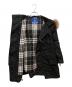中古・古着 BURBERRY BLACK LABEL (バーバリーブラックレーベル) ラクーンファー フーデッドジャケット ブラック サイズ:38：18000円