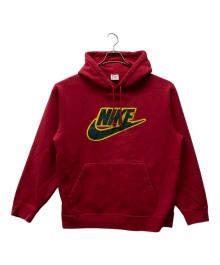 SUPREME×NIKE（シュプリーム×ナイキ）の古着「19FW Leather Applique Hooded Sweatshirt」｜レッド