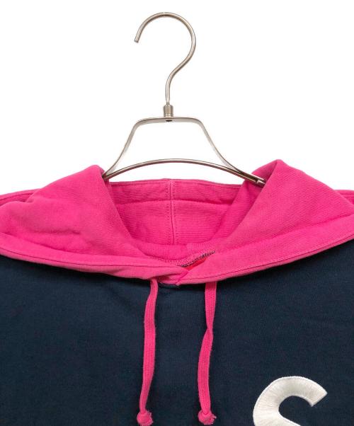 SUPREME（シュプリーム）Supreme (シュプリーム) 19SS S Logo Colorblocked Hooded Sweatshirt ネイビー サイズ:Ⅼの古着・服飾アイテム