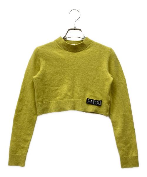 patou（パトゥ）patou (パトゥ) カシミヤ混クロップドニット イエロー サイズ:Sの古着・服飾アイテム
