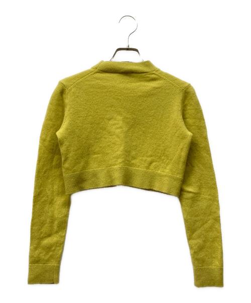 patou（パトゥ）patou (パトゥ) カシミヤ混クロップドニット イエロー サイズ:Sの古着・服飾アイテム