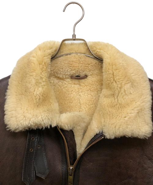 NO BRAND（ノーブランド）NO BRAND (ノーブランド) フライトムートンジャケット ブラウン サイズ:Ⅼの古着・服飾アイテム