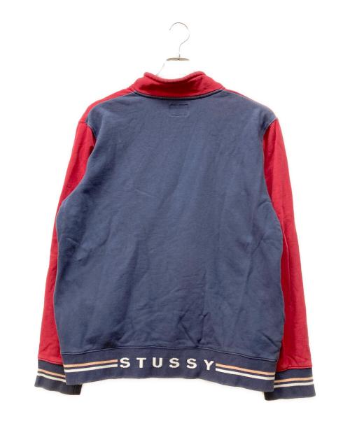 stussy（ステューシー）stussy (ステューシー) Drawcord Mock Neck ネイビー×レッド サイズ:SIZE XLの古着・服飾アイテム