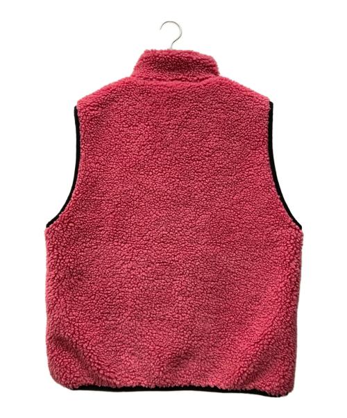 stussy（ステューシー）stussy (ステューシー) Sherpa Reversible Vest ブラック×ピンク サイズ:Lの古着・服飾アイテム