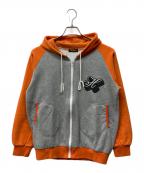 Hysteric Glamourヒステリックグラマー）の古着「ヒスガール ジップパーカー」｜オレンジ×グレー