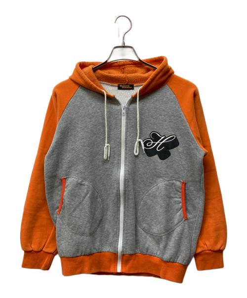 Hysteric Glamour（ヒステリックグラマー）Hysteric Glamour (ヒステリックグラマー) ヒスガール ジップパーカー オレンジ×グレー サイズ:SIZE Freeの古着・服飾アイテム