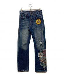 ED HARDY by CHRISTIAN AUDIGIER（エドハーディー）の古着「カスタムデニムパンツ」｜インディゴ