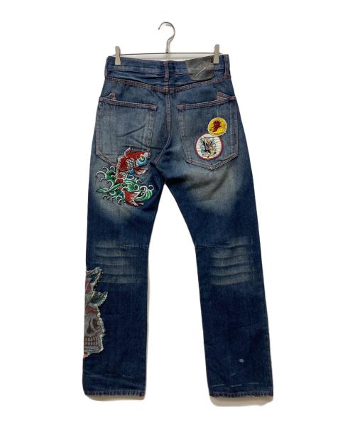 ED HARDY by CHRISTIAN AUDIGIER（エドハーディー）ED HARDY by CHRISTIAN AUDIGIER (エドハーディー) カスタムデニムパンツ インディゴ サイズ:30の古着・服飾アイテム
