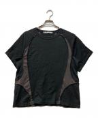 NVRFRGTネヴァーフォーゲット）の古着「別注 PANELED HALF SLEEVE T-SHIRT」｜ブラック