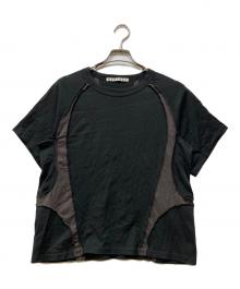 NVRFRGT（ネヴァーフォーゲット）の古着「別注 PANELED HALF SLEEVE T-SHIRT」｜ブラック
