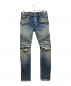 BALMAINバルマン）の古着「バイカーデニム」｜ブルー