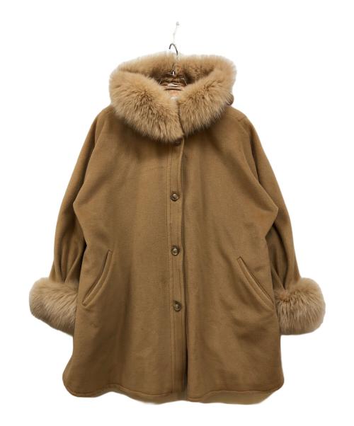 MaxMara（マックスマーラ）MaxMara (マックスマーラ) カシミヤ混フードファーキルティングコート ブラウン サイズ:38の古着・服飾アイテム