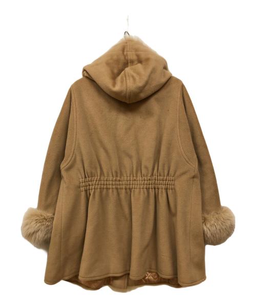 MaxMara（マックスマーラ）MaxMara (マックスマーラ) カシミヤ混フードファーキルティングコート ブラウン サイズ:38の古着・服飾アイテム