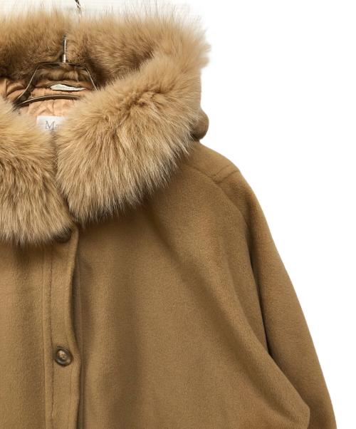 MaxMara（マックスマーラ）MaxMara (マックスマーラ) カシミヤ混フードファーキルティングコート ブラウン サイズ:38の古着・服飾アイテム