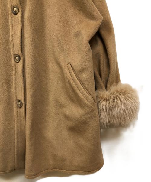 MaxMara（マックスマーラ）MaxMara (マックスマーラ) カシミヤ混フードファーキルティングコート ブラウン サイズ:38の古着・服飾アイテム