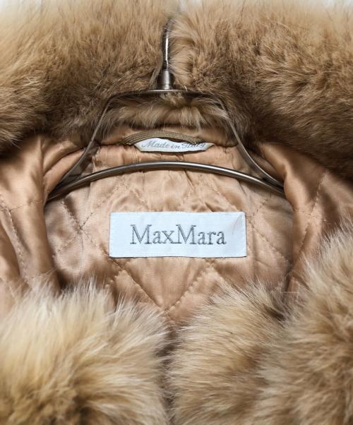 MaxMara（マックスマーラ）MaxMara (マックスマーラ) カシミヤ混フードファーキルティングコート ブラウン サイズ:38の古着・服飾アイテム