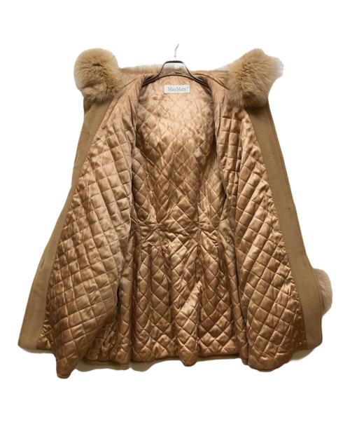 MaxMara（マックスマーラ）MaxMara (マックスマーラ) カシミヤ混フードファーキルティングコート ブラウン サイズ:38の古着・服飾アイテム