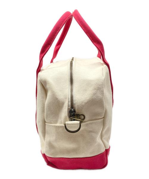 CUNE（キューン）CUNE (キューン) 帆布ボストンバッグ うさぎがいる アイボリー×レッドの古着・服飾アイテム