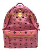 MCMエムシーエム）の古着「ヴィセトス スタッズ バックパック」｜ピンク