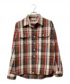 A BATHING APEア ベイシング エイプ）の古着「ヘビーチェックネルシャツ」｜ブラウン