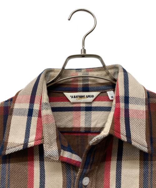 A BATHING APE（ア ベイシング エイプ）A BATHING APE (ア ベイシング エイプ) ヘビーチェックネルシャツ ブラウン サイズ:SIZE Lの古着・服飾アイテム
