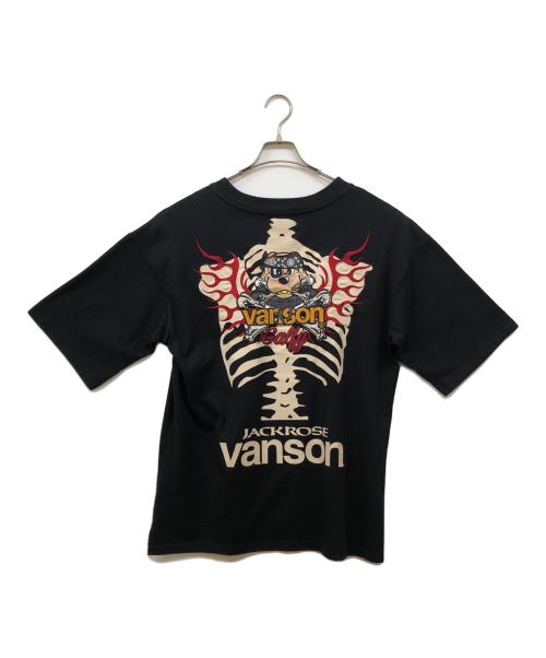 VANSON（バンソン）VANSON (バンソン) GALFY (ガルフィー) JACKROSE (ジャックローズ) 骨犬TEE ブラック サイズ:ＸＬの古着・服飾アイテム