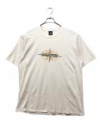 stussyステューシー）の古着「コンパスロゴTシャツ」｜ホワイト