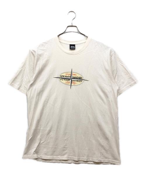 stussy（ステューシー）stussy (ステューシー) コンパスロゴTシャツ ホワイト サイズ:Lの古着・服飾アイテム