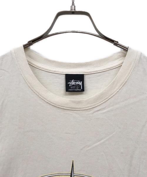 stussy（ステューシー）stussy (ステューシー) コンパスロゴTシャツ ホワイト サイズ:Lの古着・服飾アイテム