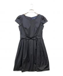 M'S GRACY（エムズグレイシー）の古着「リボンブラウスワンピース」｜ネイビー