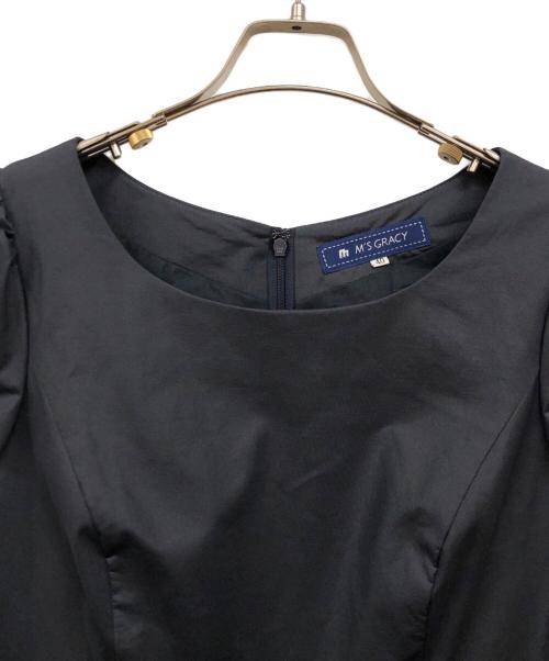 M'S GRACY（エムズグレイシー）M'S GRACY (エムズグレイシー) リボンブラウスワンピース ネイビー サイズ:40の古着・服飾アイテム