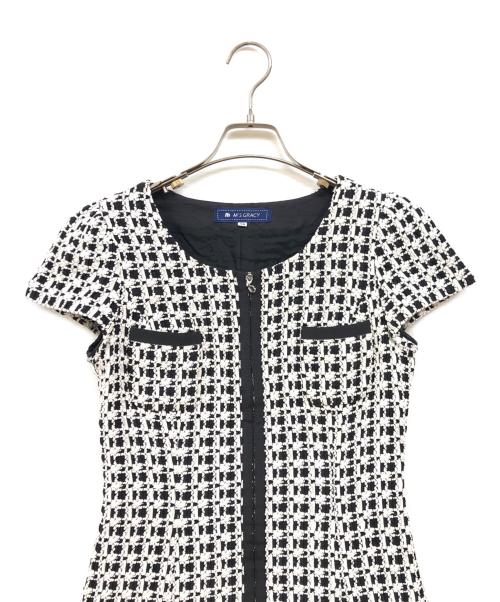 M'S GRACY（エムズグレイシー）M'S GRACY (エムズグレイシー) ジップアップワンピース ホワイト サイズ:38の古着・服飾アイテム