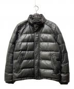 COACHコーチ）の古着「レザーダウンジャケット」｜ブラック