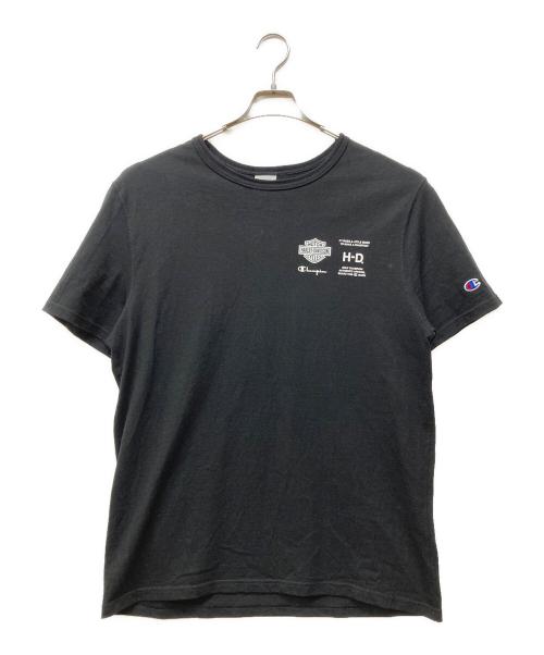 Champion（チャンピオン）Champion (チャンピオン) HARLEY-DAVIDSON (ハーレーダビッドソン) ファナティックTシャツ ブラック サイズ:Lの古着・服飾アイテム